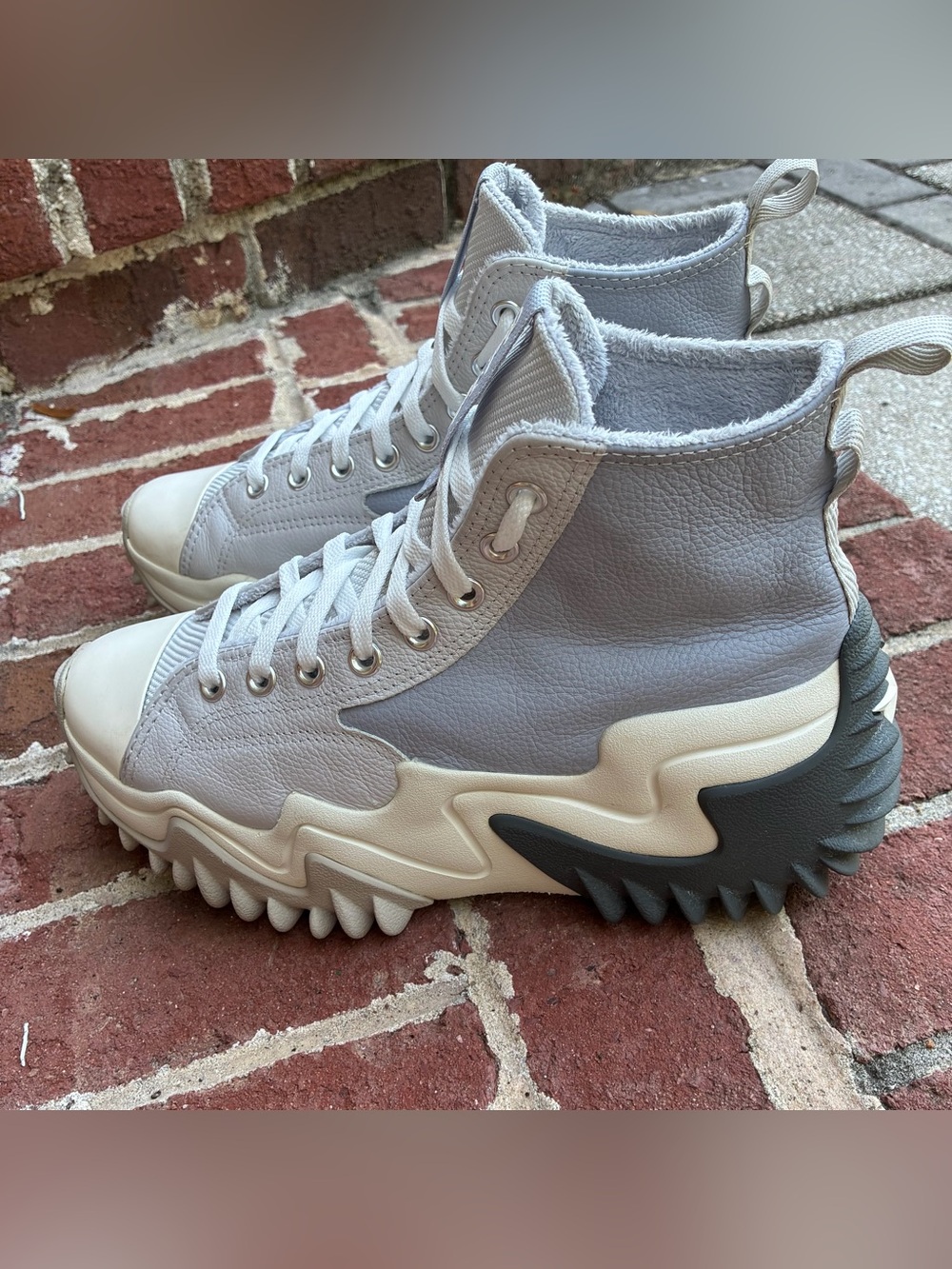 Converse Run Star Motion CX Winter Gray Leather Fur Platform Boots Men 9.5 W11